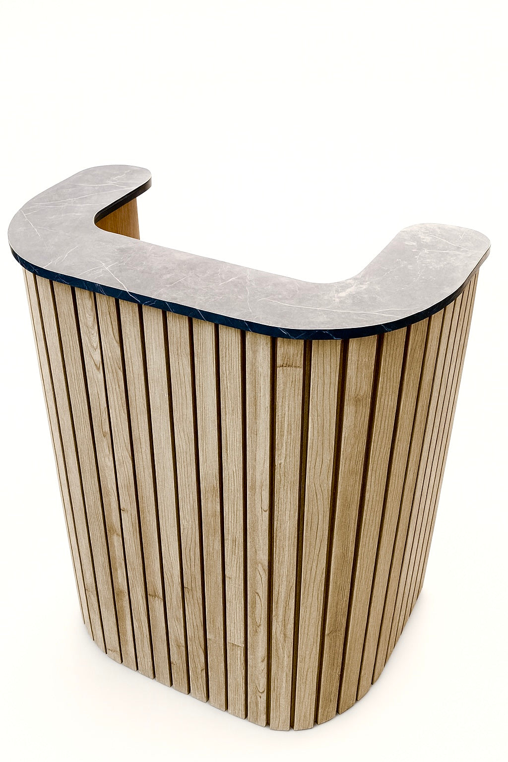 Oak Reception Desk Grey Stone Top (Copy 2)