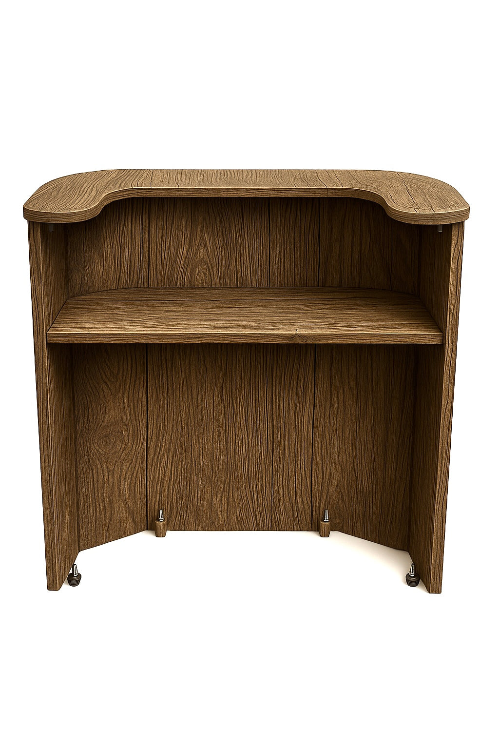 Slatt Reception Desk Rustic Wood Finish