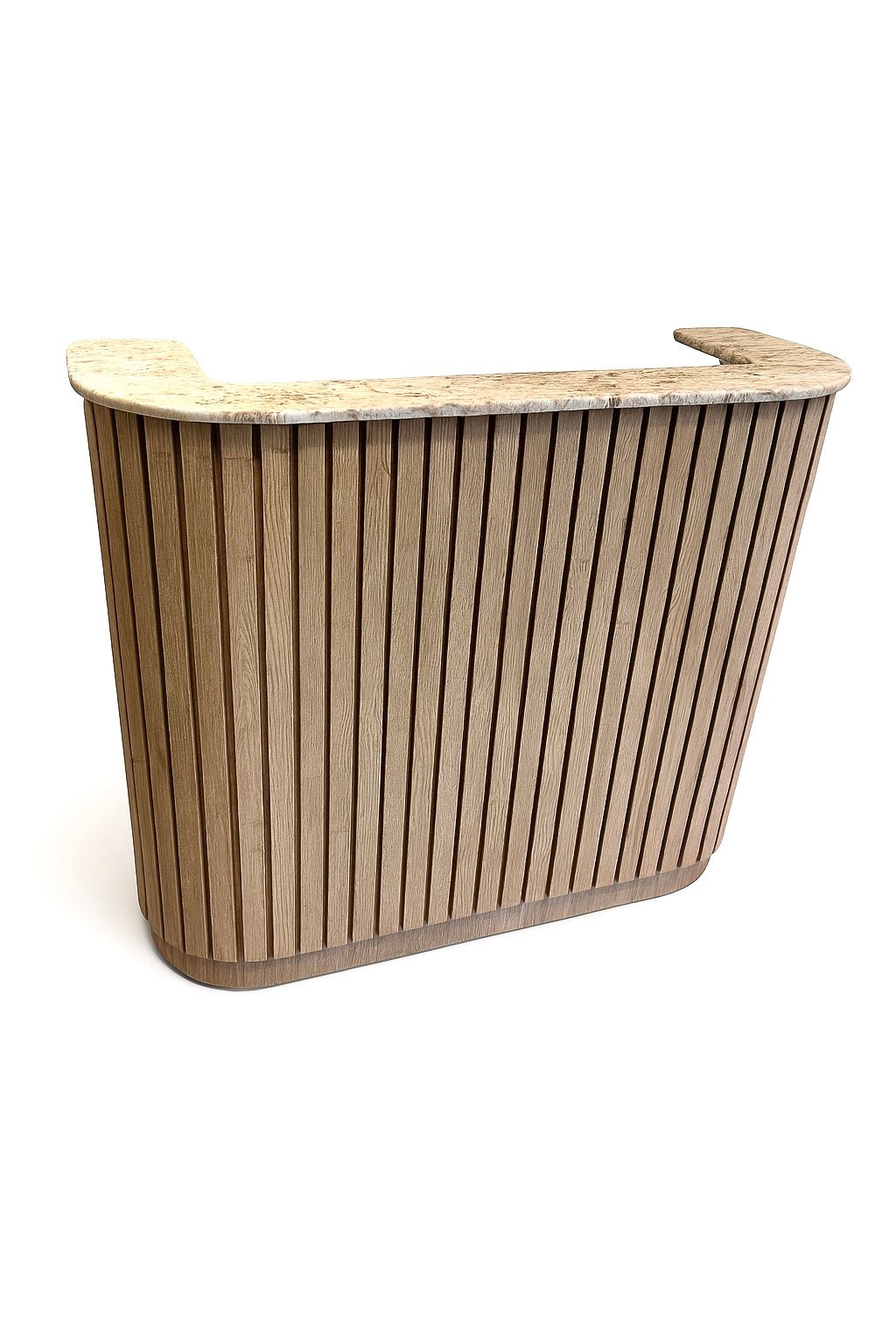 Slatt Reception Desk Light Wood Finish