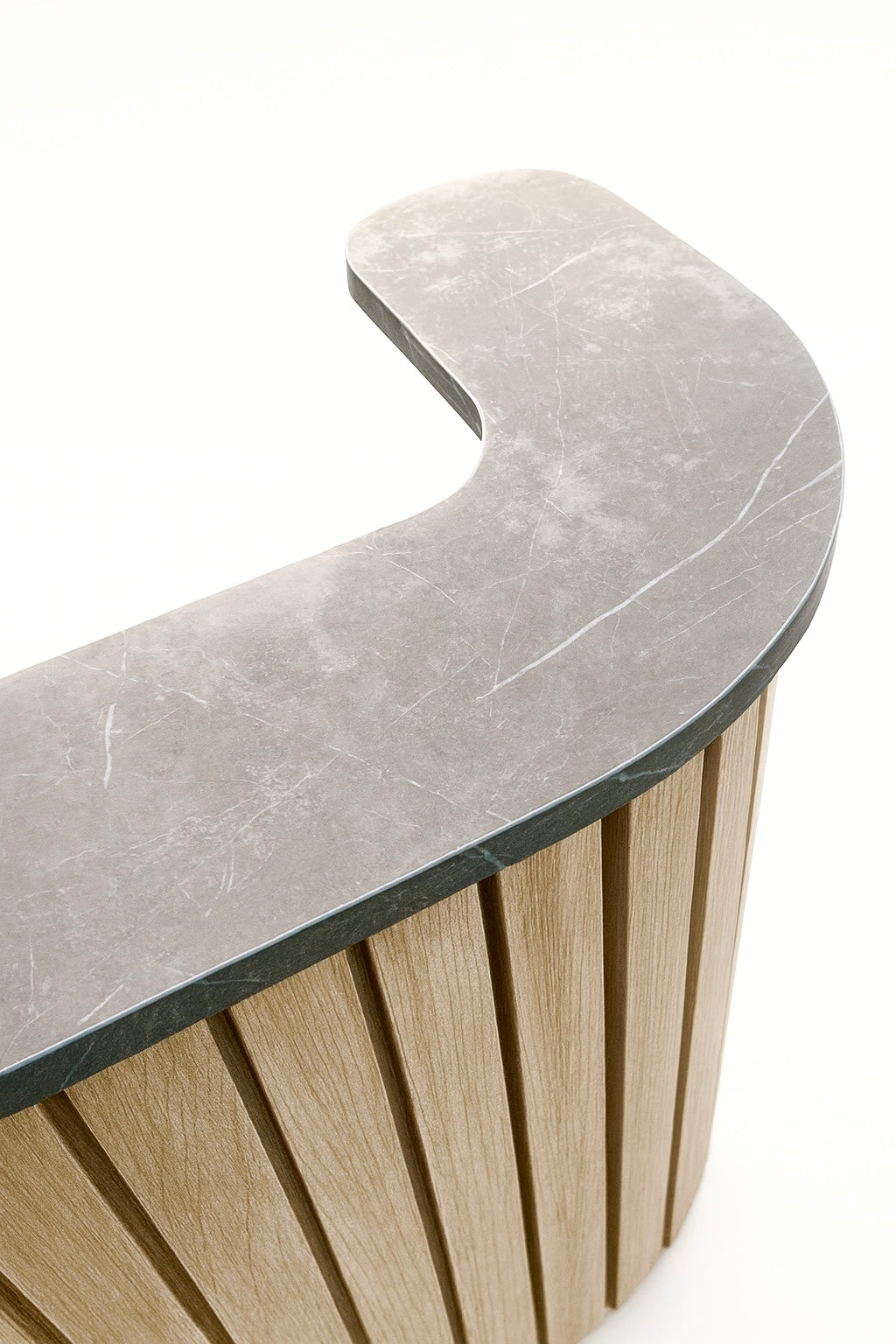 Oak Reception Desk Grey Stone Top (Copy 2)