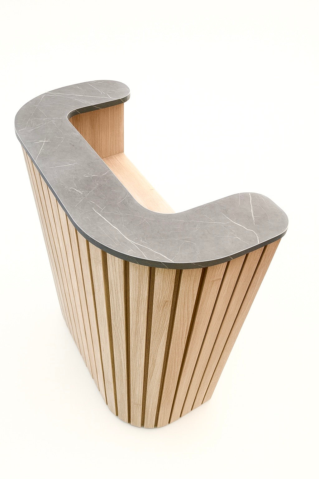 Oak Reception Desk Grey Stone Top (Copy 2)
