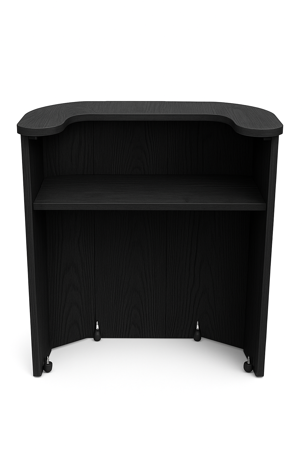 Slatt Reception Desk Black Wood Finish