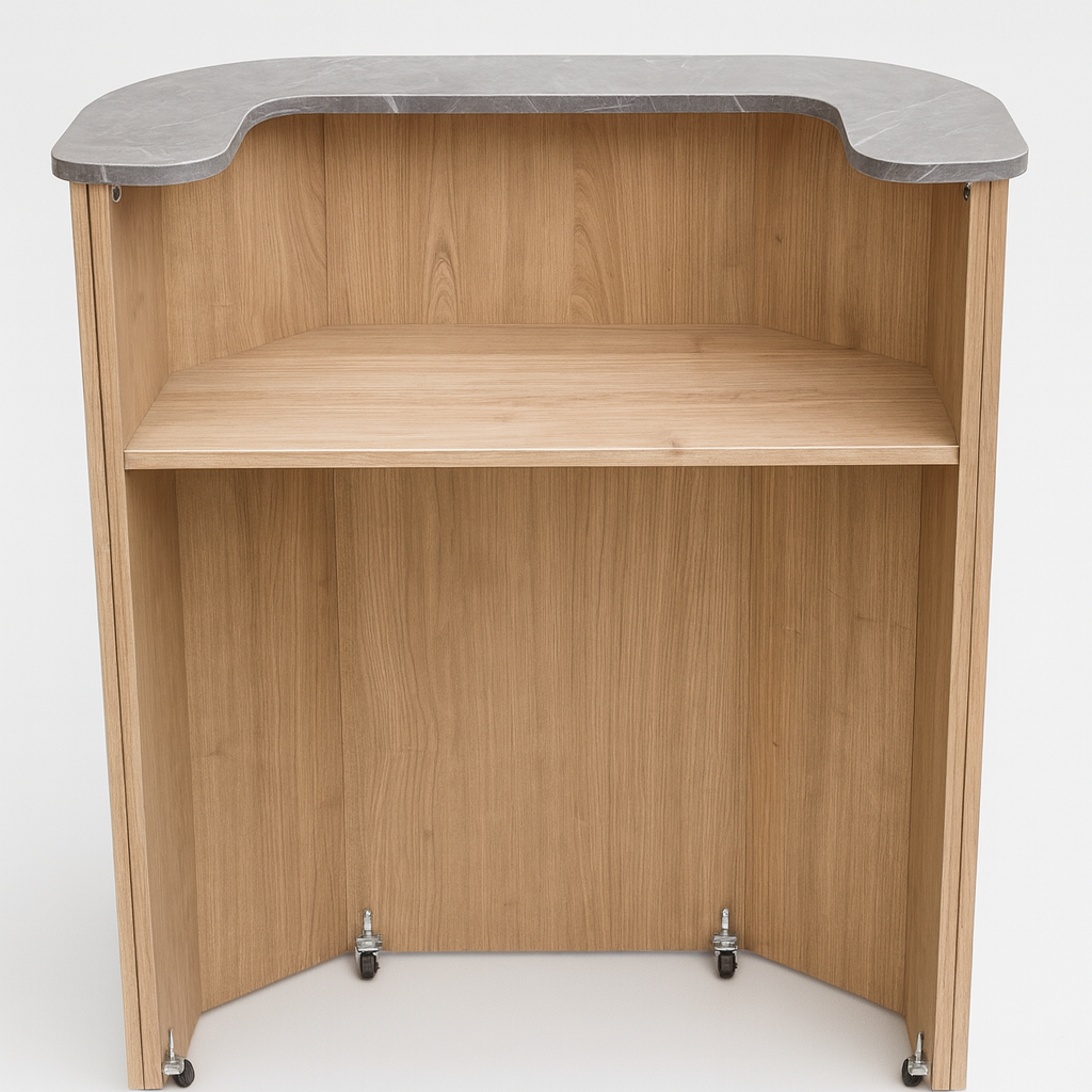 Oak Reception Desk Grey Stone Top (Copy 2)