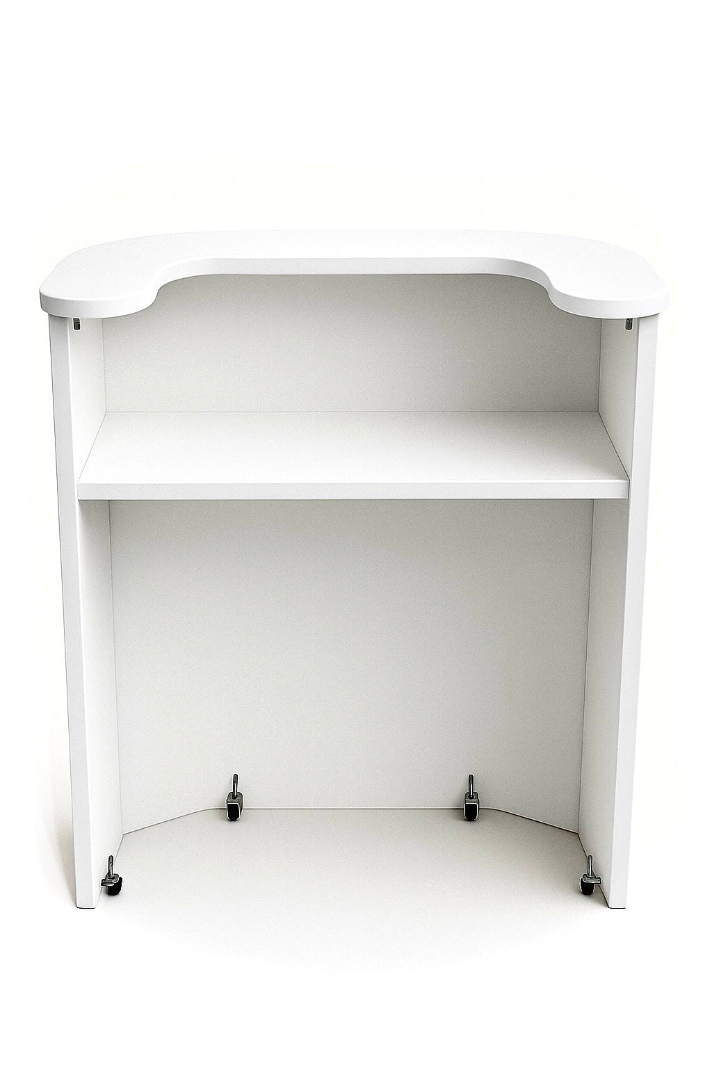 Slatt Reception Desk White Wood Finish