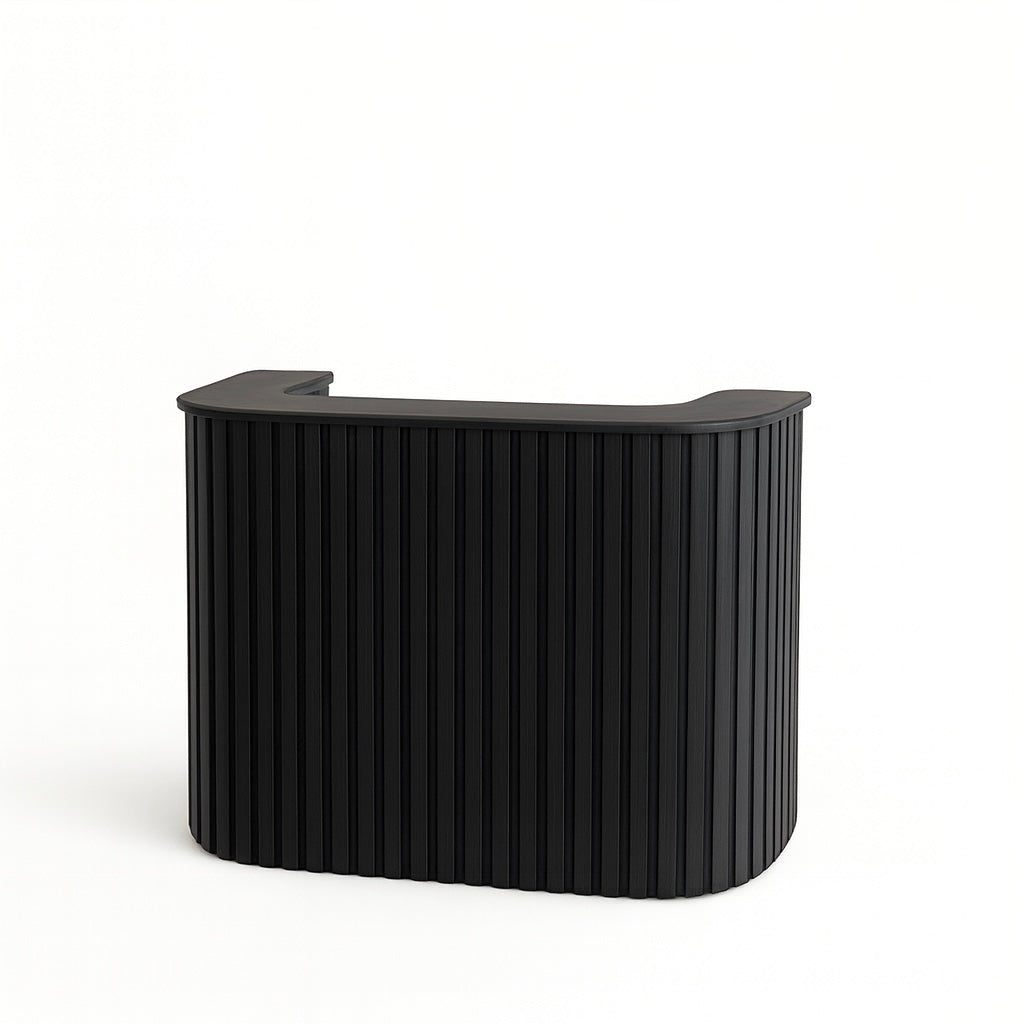 Slatt Reception Desk Black Wood Finish