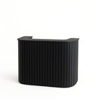 Slatt Reception Desk Black Wood Finish