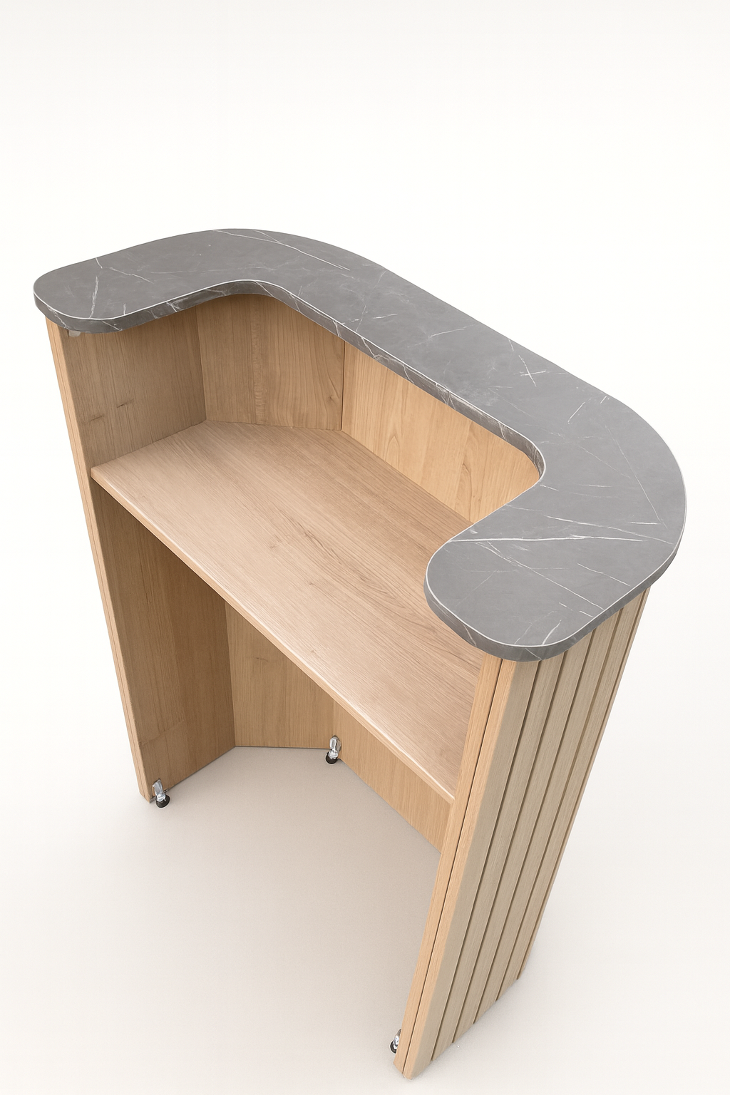 Oak Reception Desk Grey Stone Top (Copy 2)