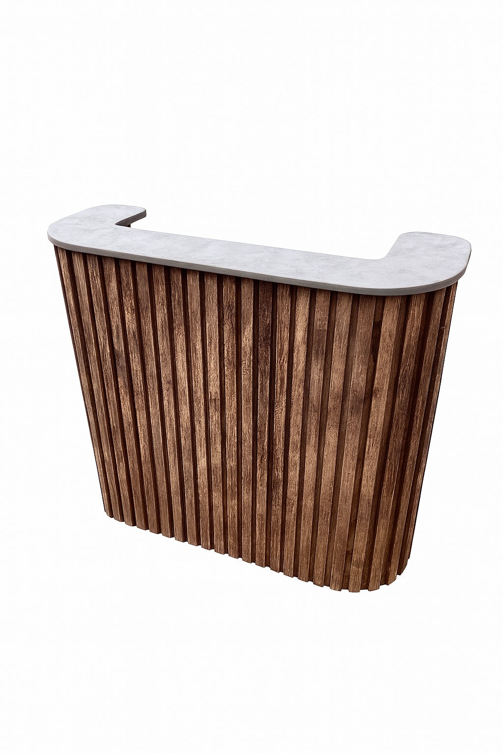 Slatt Reception Desk Rustic Wood Finish